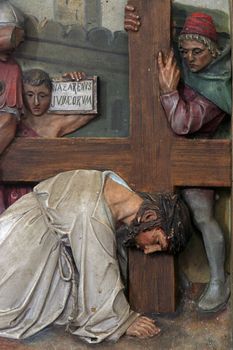 7th Stations of the Cross, Jesus falls the second time