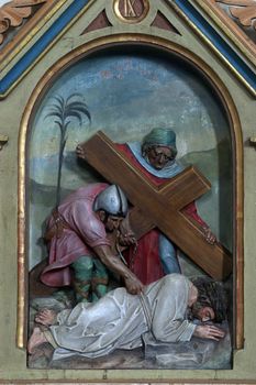 9th Stations of the Cross, Jesus falls the third time