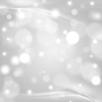 Christmas white grey background with stars and blurs