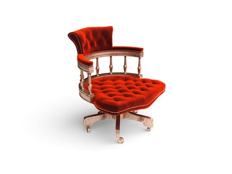 isolated classic golden chair made in 3D