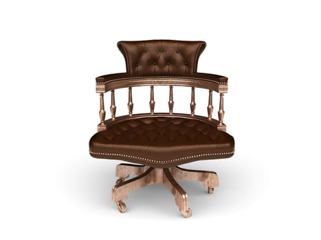 isolated classic leather chair made in 3d