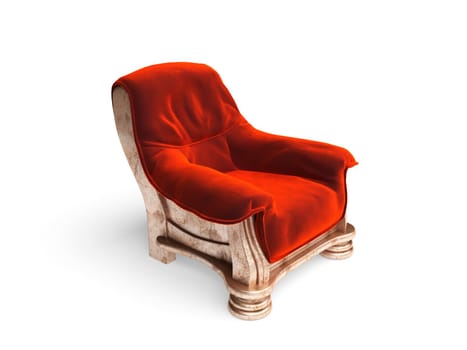 isolated classic golden chair made in 3D