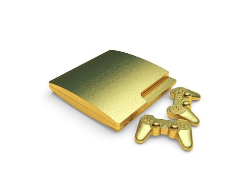 isolated golden object made in 3d graphics