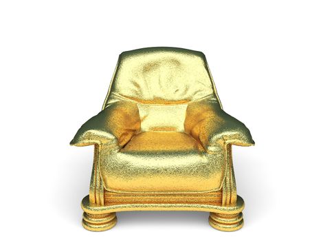 isolated golden object made in 3d graphics