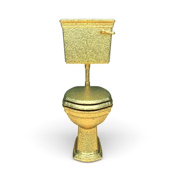 isolated golden object made in 3d graphics