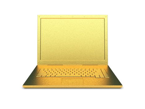 isolated golden object made in 3d graphics