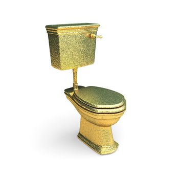 isolated golden object made in 3d graphics