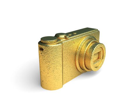 isolated golden object made in 3d graphics