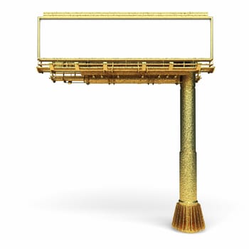 isolated golden object made in 3d graphics