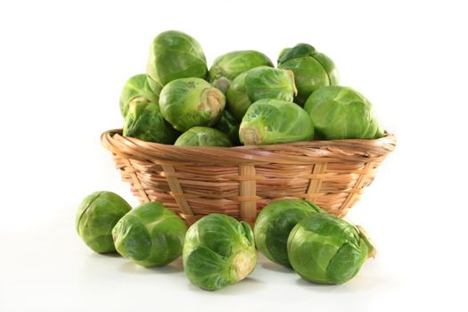 fresh, raw Brussels sprouts on white background