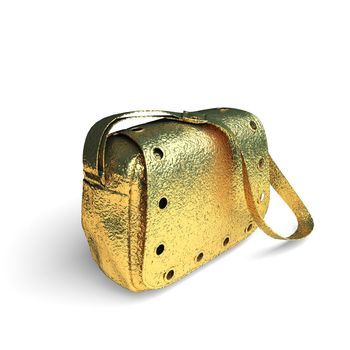 isolated golden object made in 3d graphics