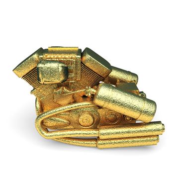 isolated golden object made in 3d graphics