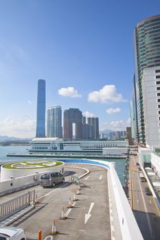 Hong Kong skyling and office buildings