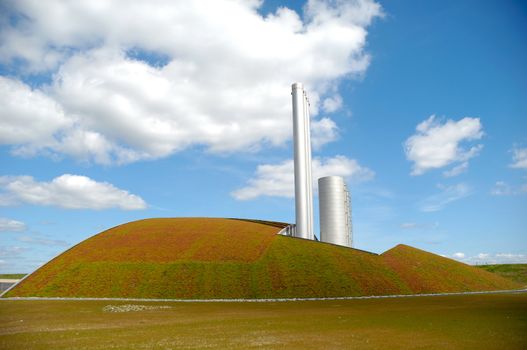 Non polluting factory which is producing gas based on organic waste materials.