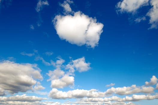White clouds and blue sky