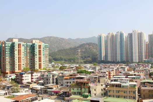 Hong Kong downtown and residential buildings