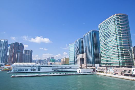 Hong Kong skyline and offices at day