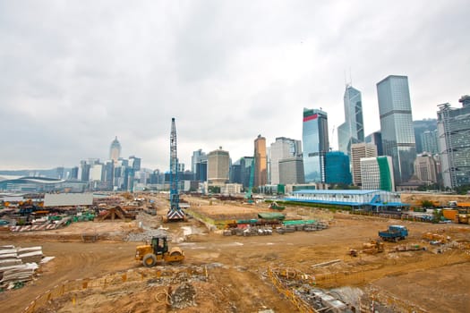 Construction site for new highway in Hong Kong 