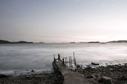 Desolated pier landscape