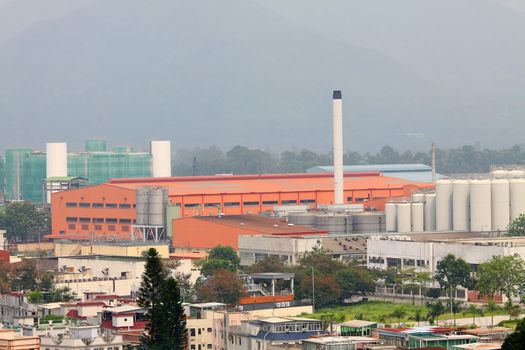 Modern factories in Hong Kong