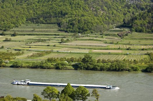 Cargo Ship in the Danube Valley, Lower Austria