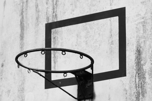 Close-up shot of a basketball hoop
