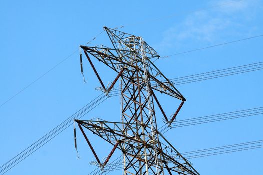 Power lines in high voltage