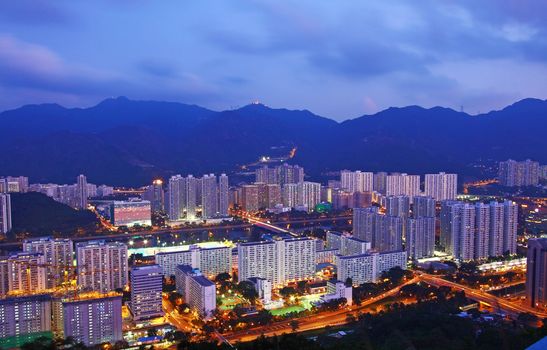 Hong Kong apartments at night