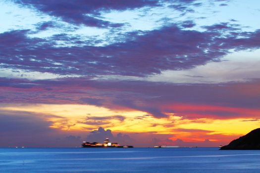 Seascape at sunset