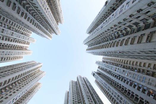 Hong Kong crowded apartment blocks