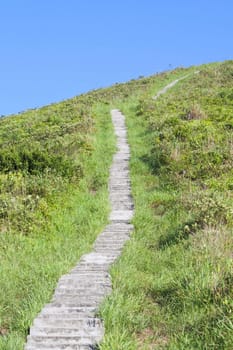 Hiking path in mountain of Hong Kong