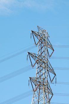 Power lines with high voltage
