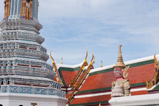 Giant Pagoda and the Temple of the attractions of Bangkok.