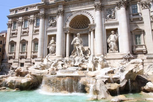 The Trevi Fountain ( Fontana di Trevi ) in Rome, Italy