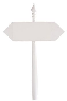 Wooden sign with white symbols on the isolated.