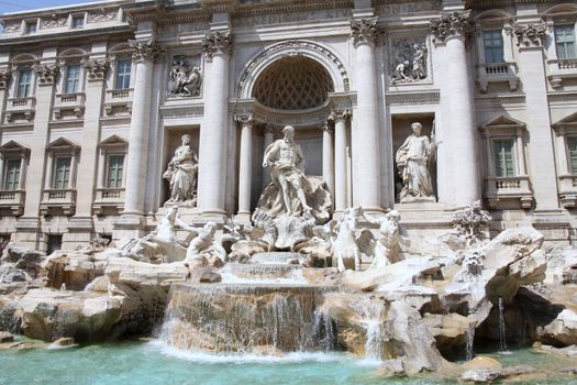 The Trevi Fountain ( Fontana di Trevi ) in Rome, Italy