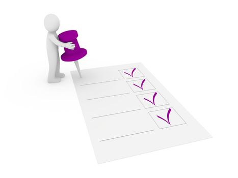 3d human man tack check purple ok list