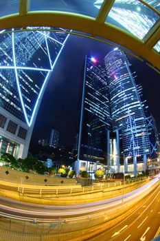 Traffic in downtown of a city - pearl of the east: Hong Kong.