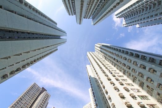 Hong Kong crowded apartment blocks