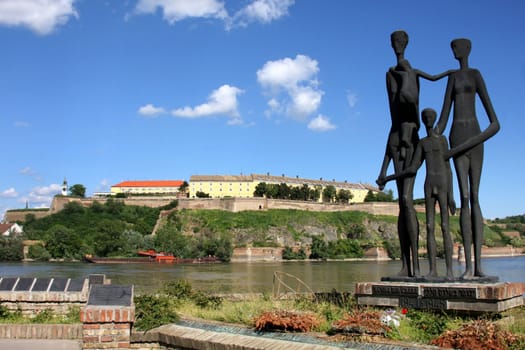 Petrovaradin Fortress and Danube river in Novi Sad, Serbia 