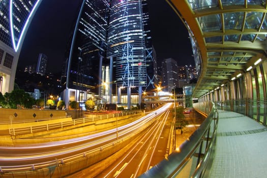 Traffic in downtown of a city, pearl of the east: Hong Kong.