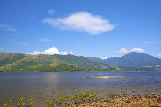 Sea coast landscape in Hong Kong