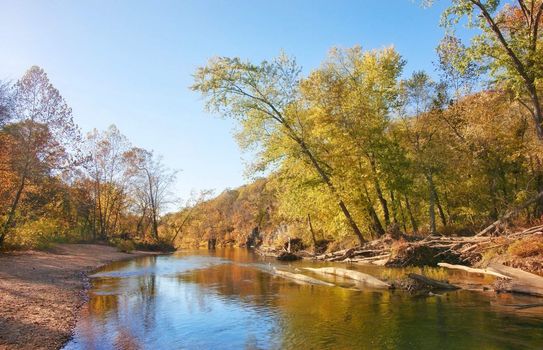 beautiful scene of missouri in autumn or fall