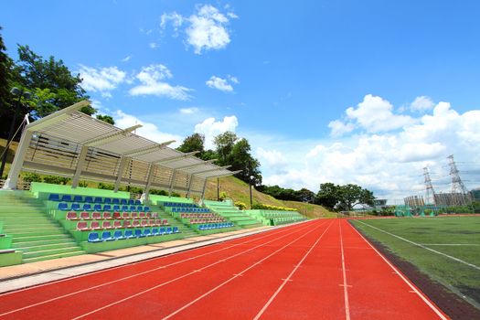 Stadium chairs and running tracks