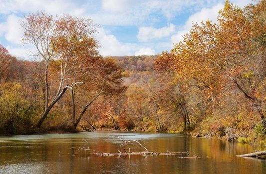 beautiful scene of missouri in autumn or fall