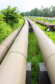 Industrial machines and pipes in a power plant