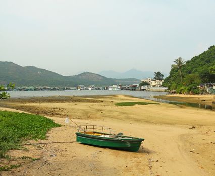 Lonely boat on the beach