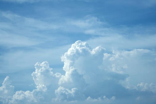 Blue sky with some puffy clouds