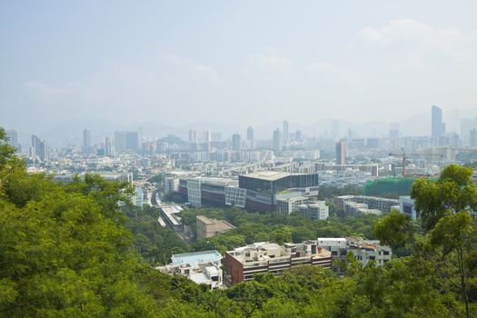 Kowloon area of Hong Kong downtown at day time 