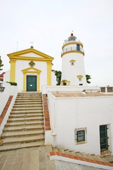 Guia Fortress in Macau at day, it is a historical military fort, chapel, and lighthouse complex in the St. Lazarus Parish.